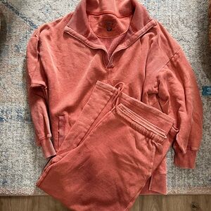 American Eagle Outfitters Women's Coral Zip-Up Jumpsuit